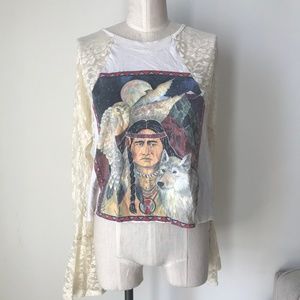 [LF] Furst of a Kind White Lace Native Top